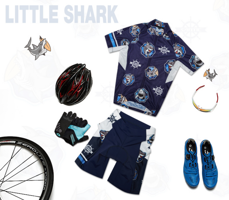 Santic Kids Little Shark Junior Cycling Kit For Boys