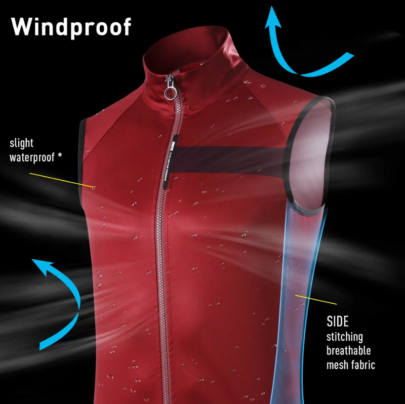 Santic Isgo Men's Cycling Gilet Wind Vest Wind Stopper